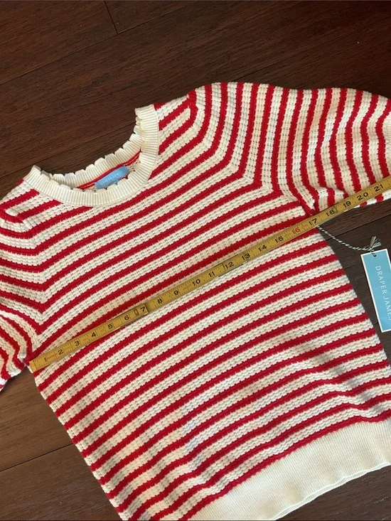 🆕 Draper James Puffed Short Sleeve Striped Sweater