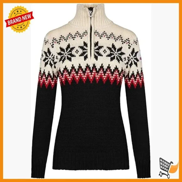 Merino Wool Pullover Sweater Long Sleeve Turtleneck Chunky Knit Nordic