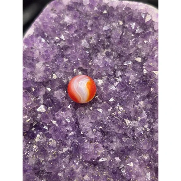 Vintage AKRO AGATE     ORANGE - WHITE