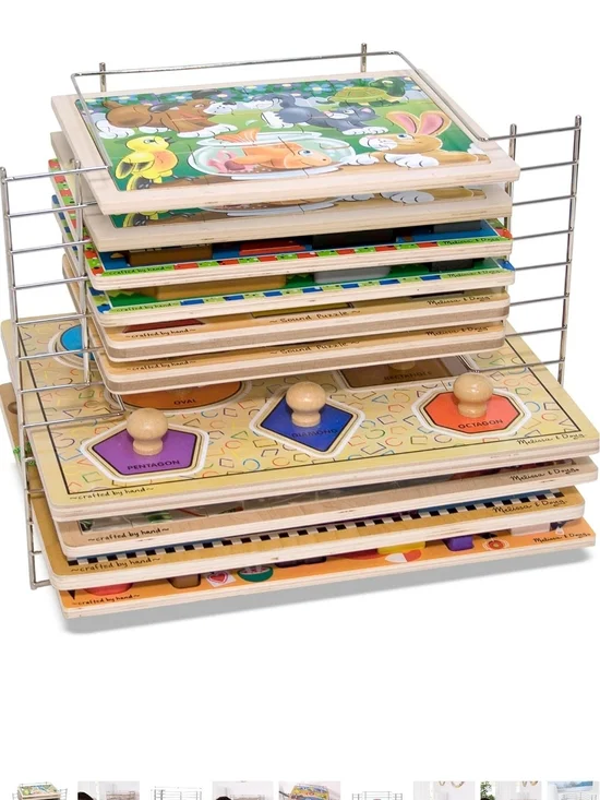 Melissa & Doug Deluxe Metal Wire Puzzle Storage Rack.