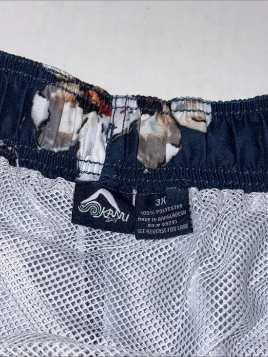 Kanu Surf New 3x Men’s Floral Pattern Navy Swim Trunks