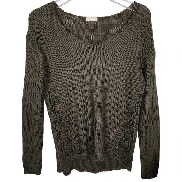 Harper Heritage Olive‎ Green Knit Long Sleeve Womens S Sweater Cottage Core