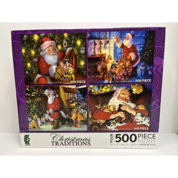 Christmas Traditions (4) 500 Piece Puzzle in One Box - Each 18