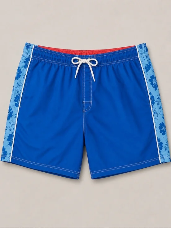 Faded Glory Men's Blue Floral Board Shorts Swim Trunks XL (40-42) Beach Surf