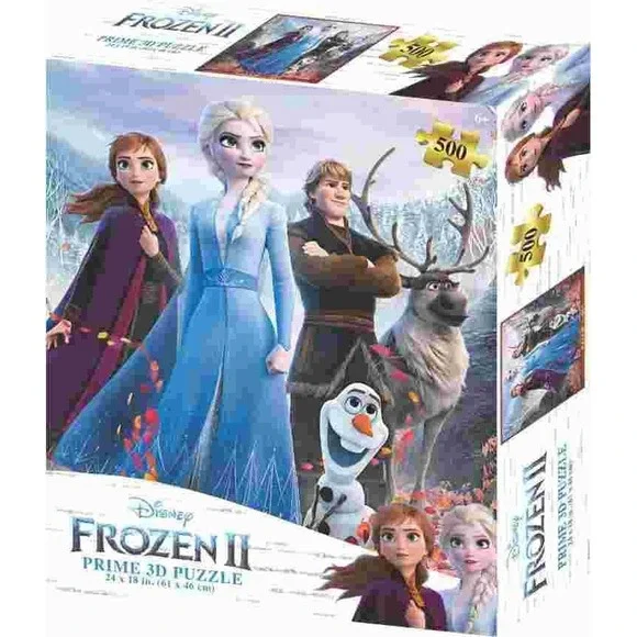 Disney Frozen II Prime 3D Puzzle 500 Piece Lenticular Elsa Anna Olaf 24x18 New