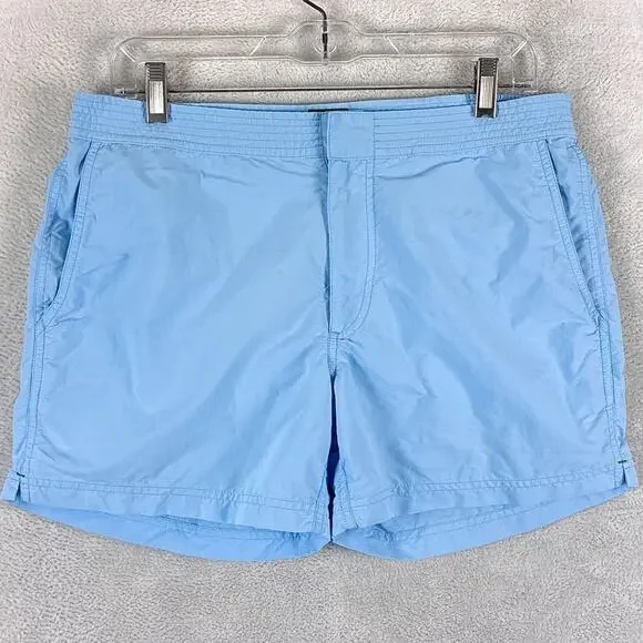 Sid Mashburn Swim Trunks Mens 34 Blue Nylon Zip Front Preppy Outdoors Summer