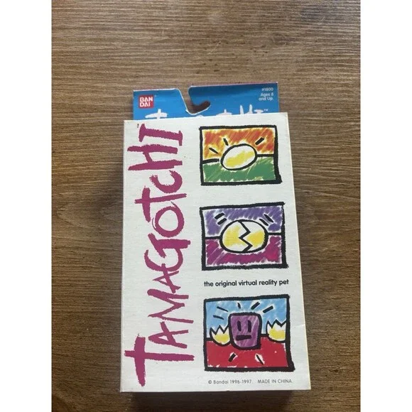 Vintage 1997 Bandai Tamagotchi Tiger Stripe Original Virtual Pet Boxed #1800