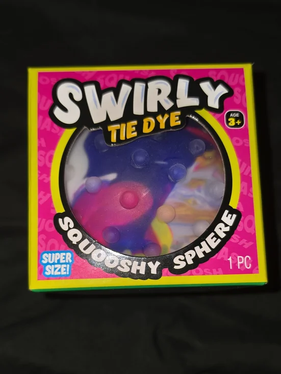 Swirly Tie Dye Squooshy Sphere - Pink & Blue