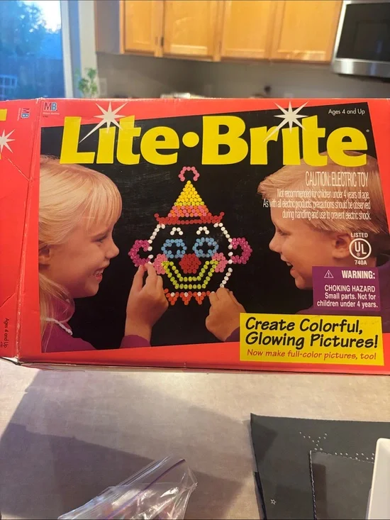 Lite-Brite Classic Pegboard Toy - Black Pegboard with Multicolor Pegs