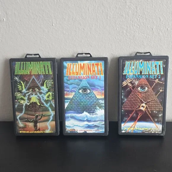 Illuminati Steve Jackson Games w/ Expansions 1 & 2 (1982-1983) [A]
