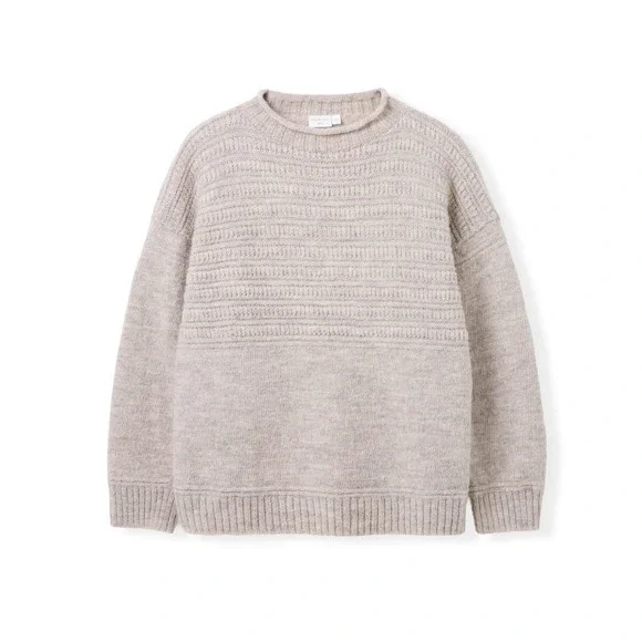 Celtic & Co British Heritage Gansey Sweater Undyed Taupe 100% Wool NWT UK L