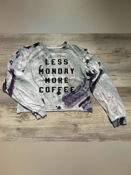Freeze Tie-Dye Crewneck Sweater - Gray & Purple - 