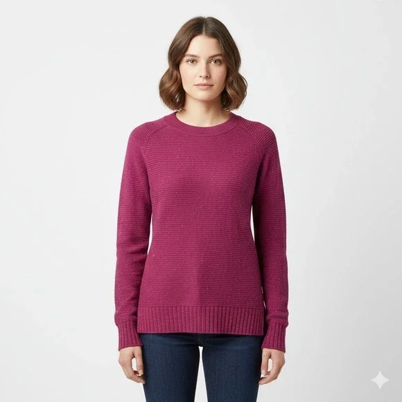 Old Navy Berry Pink Speckled Knit‎ Crew Neck Sweater Size Small