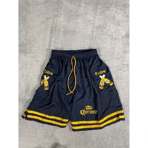Corona Extra Beer Bottle Graphic Mens M Blue Swim Bottom