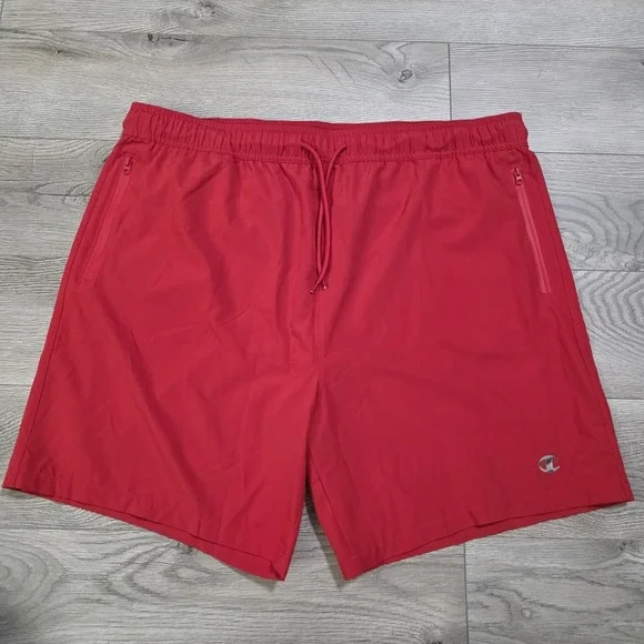 Champion‎ Athletic Swim Trunks Men's Size XL Red Pockets Lined Logo