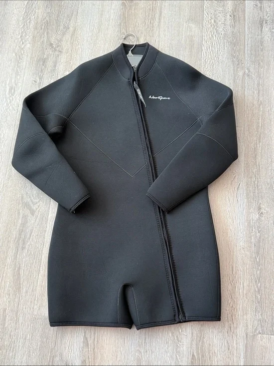 Neoprene 5MM step in neoprene NeoSport long sleeve shorts zip up wetsuit top XXL
