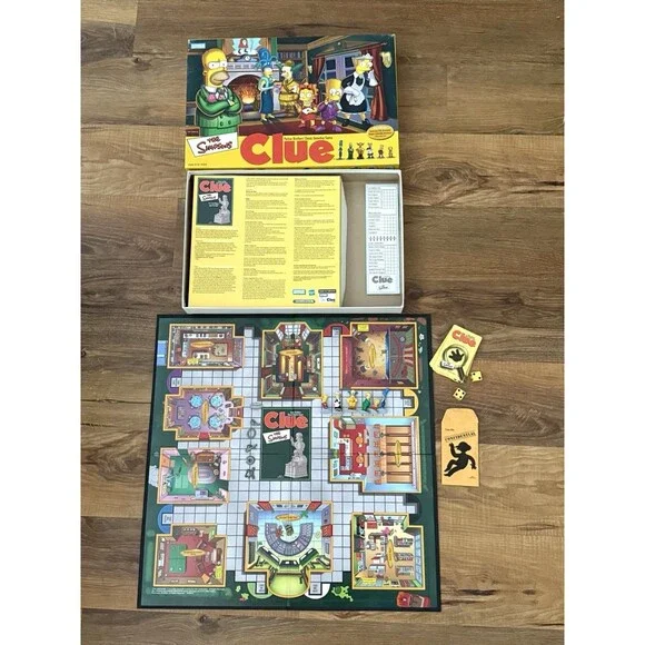 The Simpsons Clue 2nd Edition Board Game Complete Parker Brothers‎ Hasbro 2002