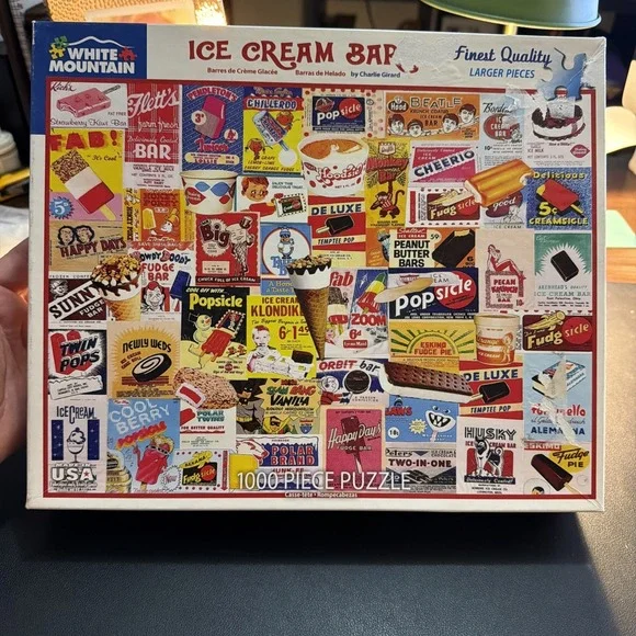 1000 Piece White Mountain Puzzle Ice Cream Bars - Complete