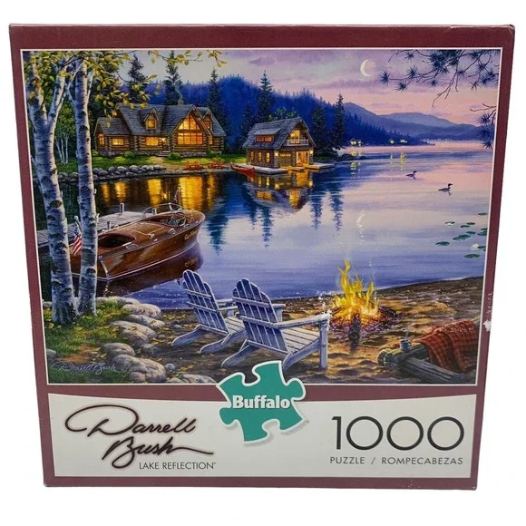 Buffalo Games Darrell Bush 1000 Piece Puzzle Lake Reflection Complete #22‎