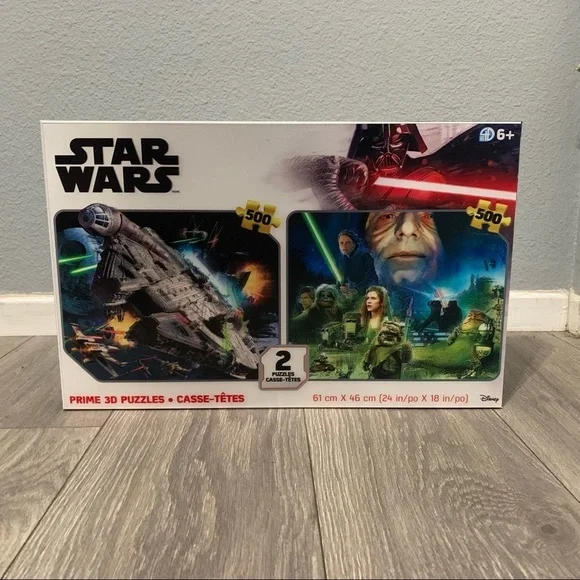 Star Wars Puzzles, Disney, 500pc each, Prime 3D Lenticular‎ Puzzles(2) - NEW!!