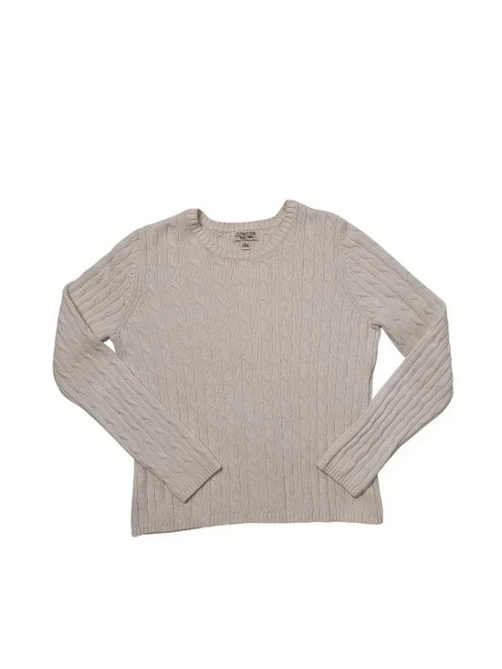 St. John's Bay Classic Cable Knit Cotton Crewneck Sweater size medium