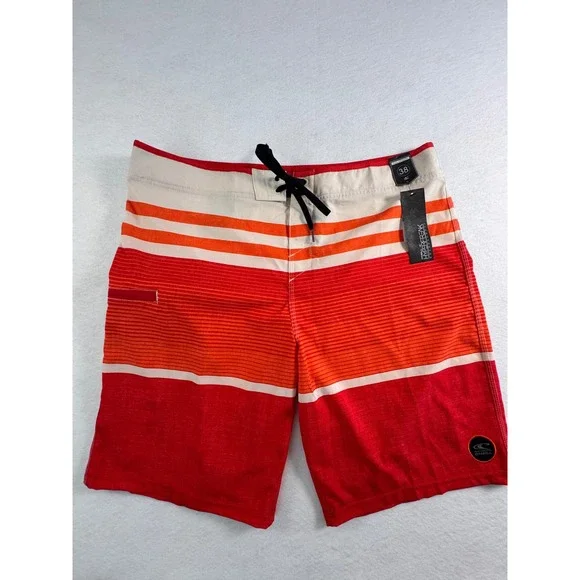 O'Niell NEW Hyperfreak Heist‎ Red Striped Board Shorts Mens 38 15106108-R38