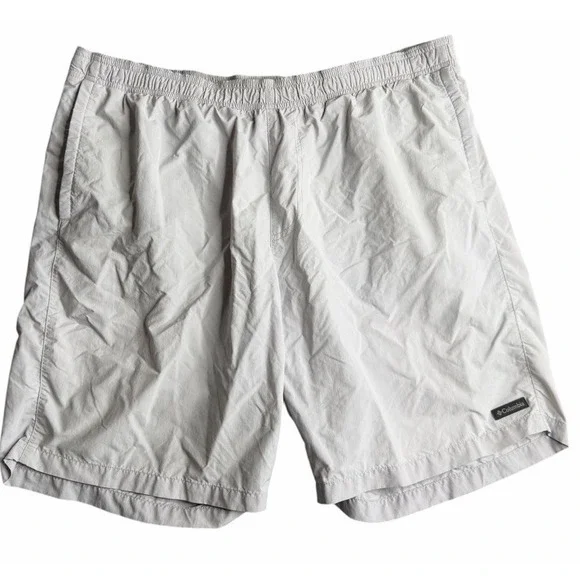 Columbia Mens Gray Swim Trunks Shorts L Mesh Lined Beach Outdoor‎ 34x8