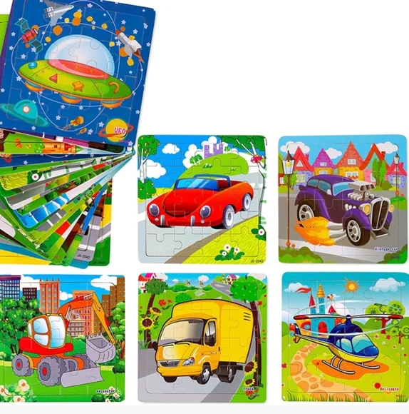 10 Wooden Jigsaw Puzzle Set