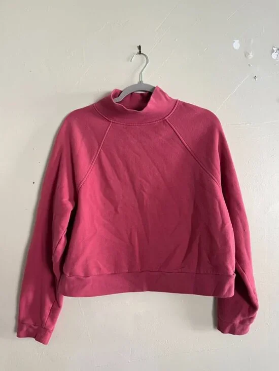Pink mockneck cropped sweatshirt