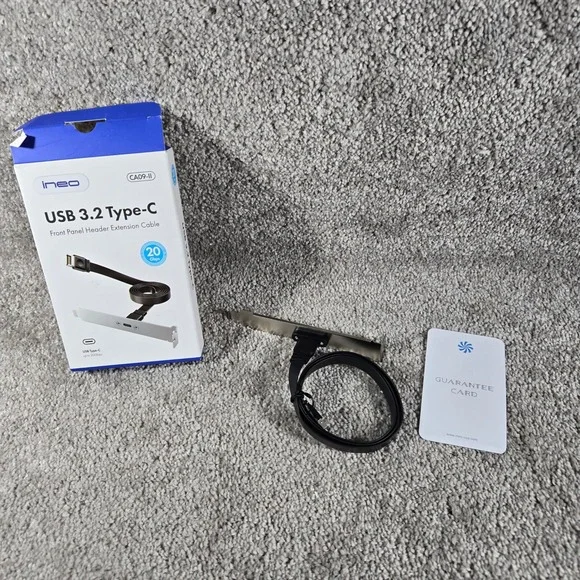 Ineo USB 3.2 Type-C Front Panel Header Extension Cable CA09-II 20Gbps 60cm‎ OS