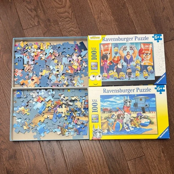 Ravensburger Bright Blue & Yellow 2-Pack 100pc Puzzles - Minions & Beach Dogs