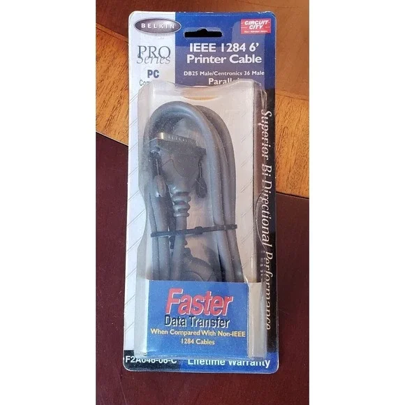 Belkin Pro Series 6' IEEE 1284 Printer Cable DB25 Male/Centronics 36 B Male‎