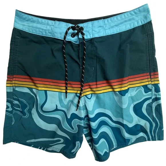 Billab*ng Board Shorts Mens Size 30 Blue Abstract Swim‎ Trunks Surf