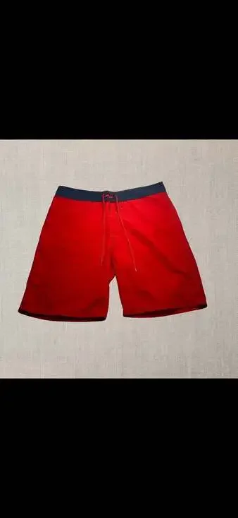 Old Navy California Men’s Board Shorts Red Navy Swim Trunks Size 36 Drawstring