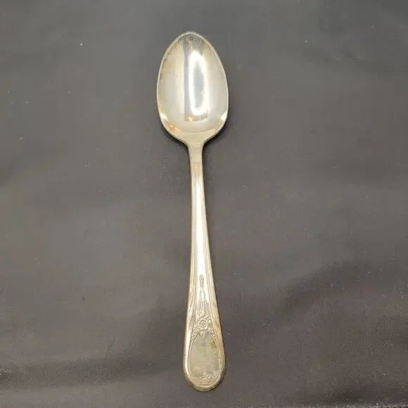 Antique 1946 Newport Silverplate Teaspoon Floral EPNS Daniel Arter Bird Hallmark