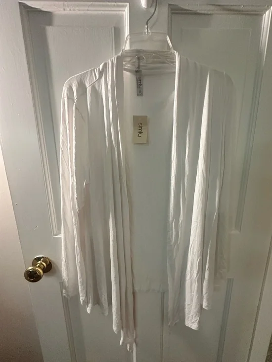 White Open-Front Lightweight Women's Cardigan