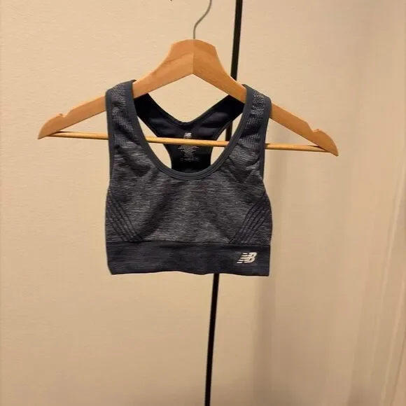 New Balance Women's Heathered Navy Blue Racerback Sports Bra Size Small