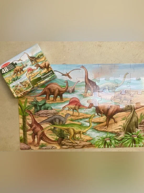 Melissa & Doug Dinosaurs Puzzle, 48 Piece Large Floor Puzzle, Like New