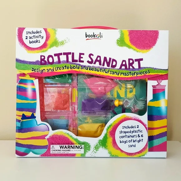New in Box-Make Your Own Bottle Sand Art Activity Kit - 6 Colors Fun Kids Design