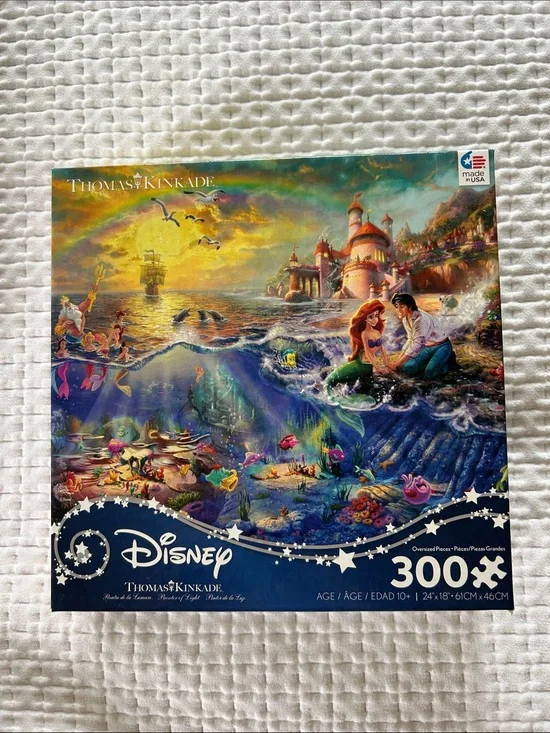 Thomas Kinkade Disney The Little Mermaid 300 PC Puzzle 24 x 18 preowned