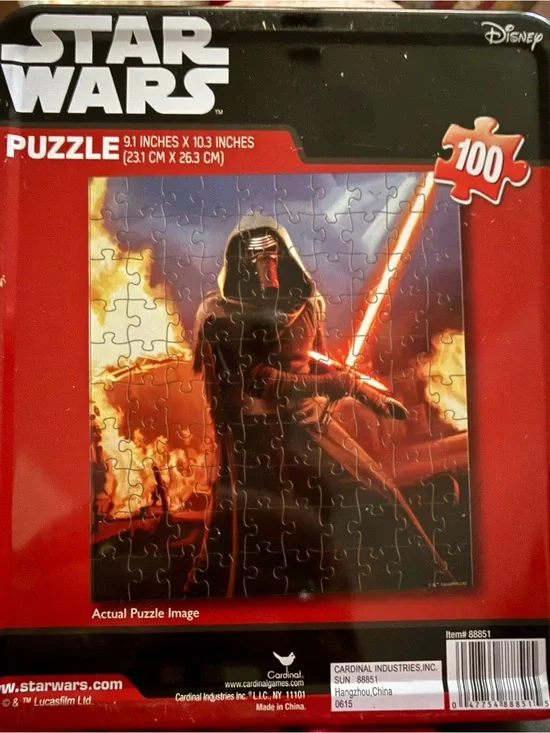 2 NEW STAR Wars -DISNEY 100 Piece Puzzle In Collectable Tin Box Factory Sealed