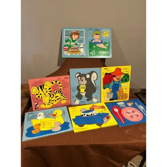 8 Playskool Wooden Puzzles