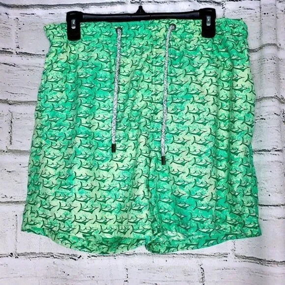 Islandhaze green swordfish swim trunks large
