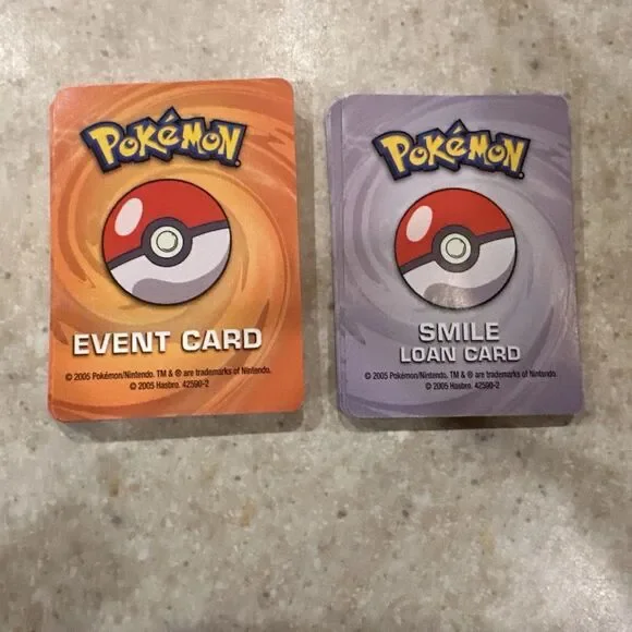 2005 Pokemon Master Trainer Board Game Replacement Part Smile & Event Cards