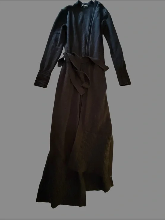 Express Black Long Knit Cardigan with Belt
