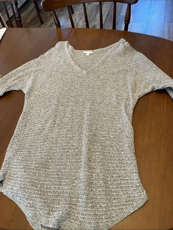 New York & Company gray Openwork Knit Pullover