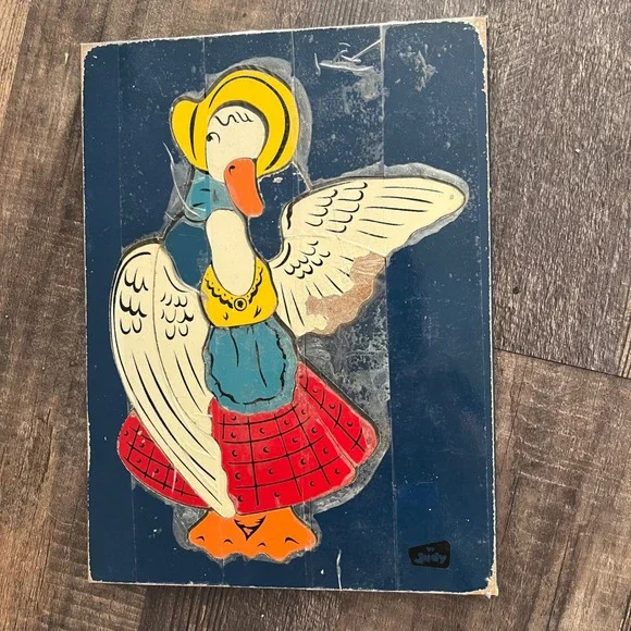 Judy Toys Goose Puzzle Vintage Wooden‎ Farm Animal Puzzle Toddler Toy