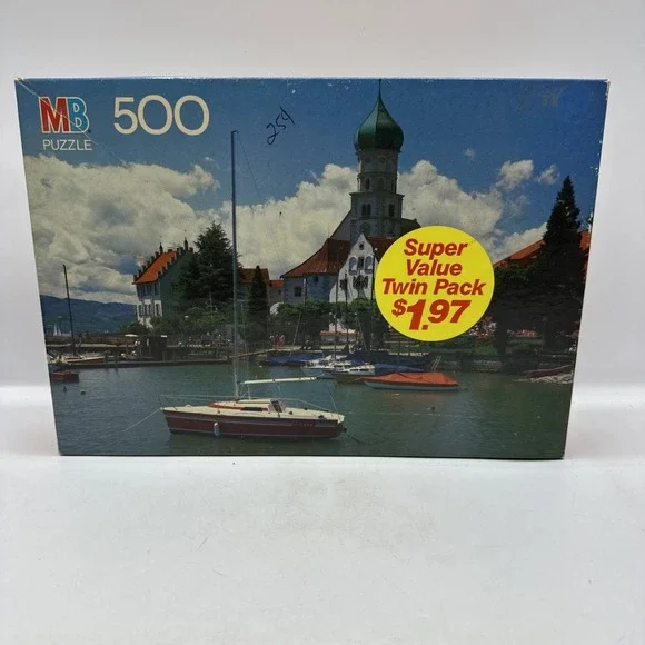 MB 500‎ Piece Puzzle Wasserburg Bodensee Germany 13-7/8