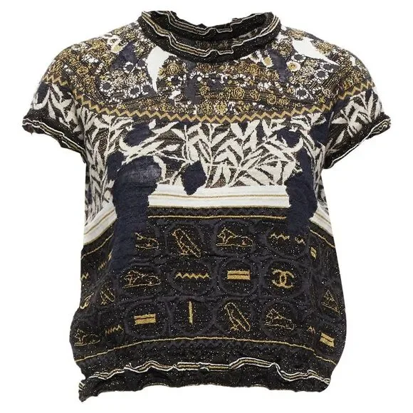 Chanel 2019 Gold Cap Sleeve Sweater