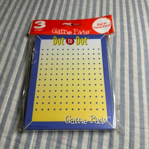 Vintage 2004 Game Pads Dot to Dot 3 Pack‎ 50 Sheets Per Pad Travel Activity Game